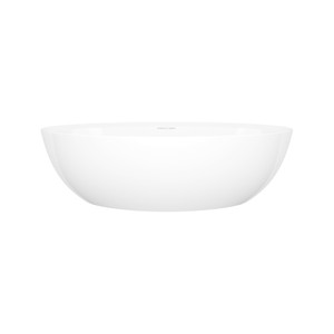 Corvara&trade; Oval 21-5/8 Inch Vessel Lavatory Sink  in Volcanic Limestone&trade; with Internal Overflow - Gloss White | Model Number: VB-COR-55-IO - Product Knockout