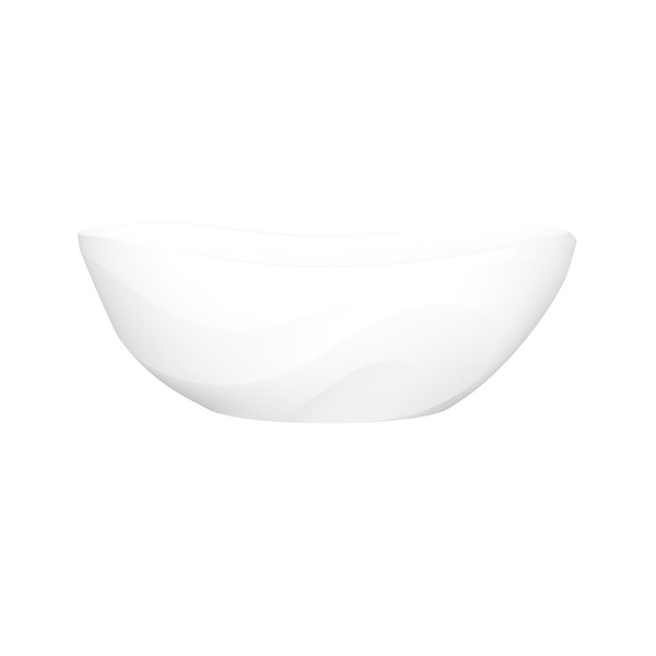 Seros 65" X 30" Freestanding Soaking Bathtub With Curved Rim - Standard Matte White | Model Number: SE1M-N-SM-OF