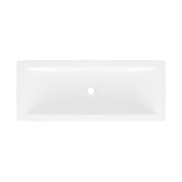 Rossendale 91 Rectangular 36-1/8 Inch Undermount or Drop-in Lavatory Sink in Volcanic Limestone&trade; with Internal Overflow - Gloss White | Model Number: DU-ROS-91-IO - Product Knockout