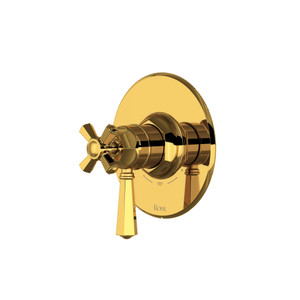 1/2" Thermostatic & Pressure Balance Trim with 2 Functions (No Share) with Lever Handle - Unlacquered Brass | Model Number: TTN44W1LMULB