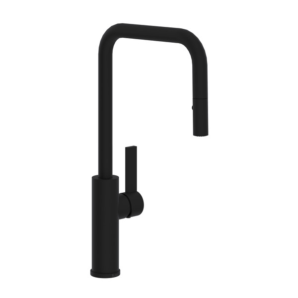 Tuario Pulldown Faucet - U Spout - Matte Black with Lever Handle | Model Number: TR56D1LBMB - Product Knockout
