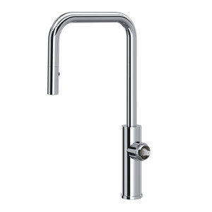 Eclissi Pull-Down Kitchen Faucet with U-Spout Less Handle - Polished Chrome | Model Number: EC56D1APC - Product Knockout
