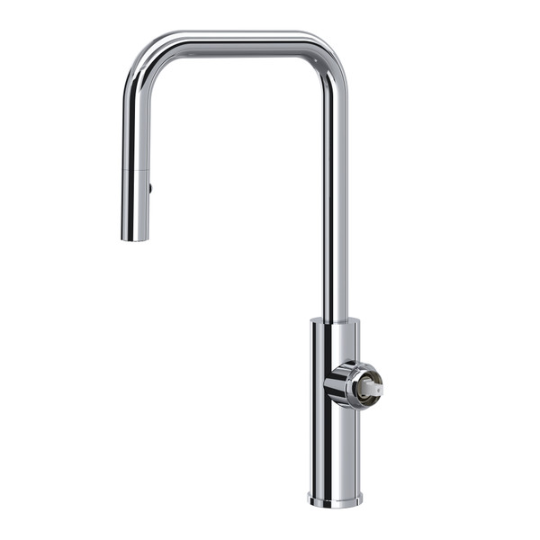 Eclissi Pull-Down Kitchen Faucet with U-Spout Less Handle - Polished Chrome | Model Number: EC56D1APC - Product Knockout