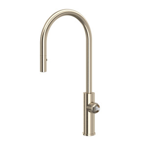 Eclissi Pull-Down Kitchen Faucet with C-Spout Less Handle - Satin Nickel | Model Number: EC55D1STN - Product Knockout