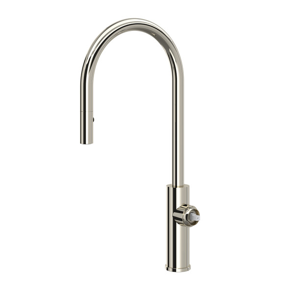 Eclissi Pull-Down Kitchen Faucet with C-Spout Less Handle - Polished Nickel | Model Number: EC55D1PN - Product Knockout