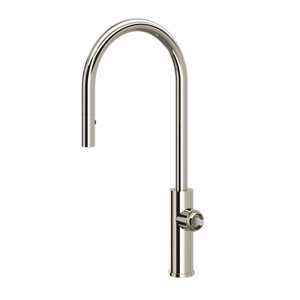 Eclissi Pull-Down Kitchen Faucet with C-Spout Less Handle - Polished Nickel | Model Number: EC55D1PN - Product Knockout