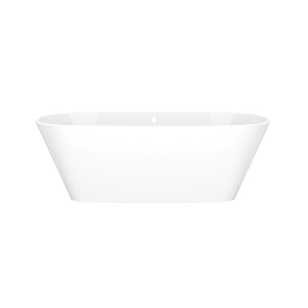 Vetralla 65 Inch X 28-5/8 Inch Freestanding Soaking Bathtub in Volcanic Limestone&trade; with Overflow Hole - Gloss White | Model Number: VE2-N-SW-OF - Product Knockout