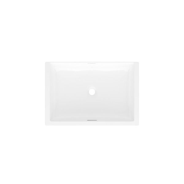 Kaldera 62 Rectangular 24 Inch Undermount Lavatory Sink in Volcanic Limestone&trade; with Internal Overflow - Gloss White | Model Number: UB-KAL-62-IO - Product Knockout