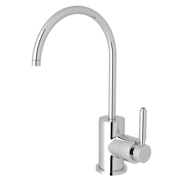 Lux Contemporary C-Spout Hot Water Faucet - Polished Chrome with Metal Lever Handle | Model Number: G7545LMAPC-2 - Product Knockout