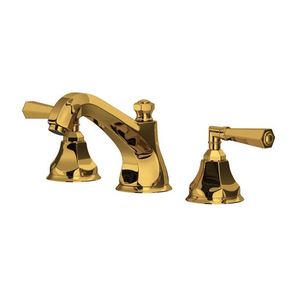 Palladian High Neck Widespread Bathroom Faucet - Unlacquered Brass | Model Number: A1908LMULB-2 | DISCONTINUED - Effective February 1, 2025 or until inventory depletion