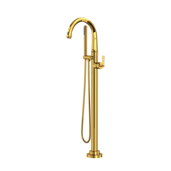 Modelle Single Hole Floor Mount Tub Filler Trim - Unlacquered Brass | Model Number: TMD06HF1LMULB