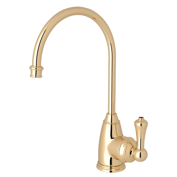 Georgian Era C-Spout Hot Water Faucet - English Gold with Metal Lever Handle | Model Number: U.1307LS-EG-2 - Product Knockout