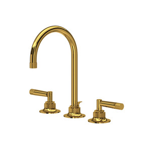Graceline® Widespread Lavatory Faucet With C-Spout - Unlacquered Brass | Model Number: MB2019LMULB-2