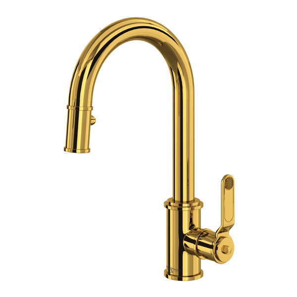 Armstrong Pulldown Bar and Food Prep Faucet - Unlacquered Brass with Metal Lever Handle | Model Number: U.4543HT-ULB-2 - Product Knockout
