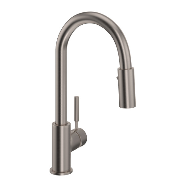 Lux Side Handle Bar and Food Prep Stainless Steel Pulldown Faucet - Satin Nickel with Lever Handle | Model Number: R7519STN - Product Knockout