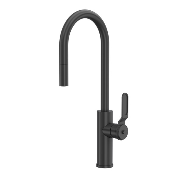 Myrina Pull-Down Bar and Food Prep Kitchen Faucet with C-Spout - Matte Black | Model Number: MY65D1LMMB - Product Knockout