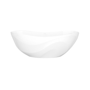 Seros 65" X 30" Freestanding Soaking Bathtub With Curved Rim - Standard White | Model Number: SE1-N-SW-NO