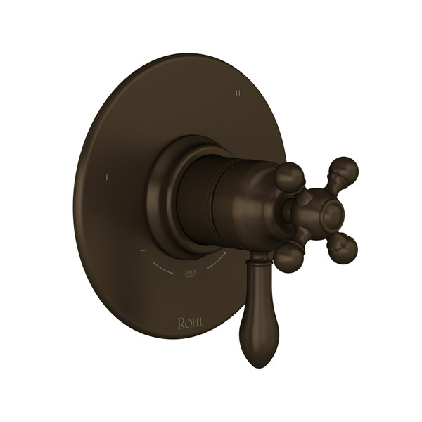 Arcana 1/2 Inch Thermostatic & Pressure Balance Trim with 3 Functions (No Share) with Lever Handle - Tuscan Brass | Model Number: TAC47W1LMTCB - Product Knockout