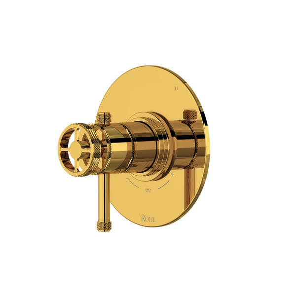Campo 1/2" Thermostatic & Pressure Balance Trim with 5 Functions (Shared) with Lever Handle - Unlacquered Brass | Model Number: TCP45W1ILULB