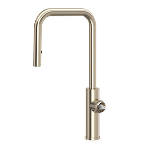 Eclissi Pull-Down Kitchen Faucet with U-Spout Less Handle - Satin Nickel | Model Number: EC56D1STN - Product Knockout