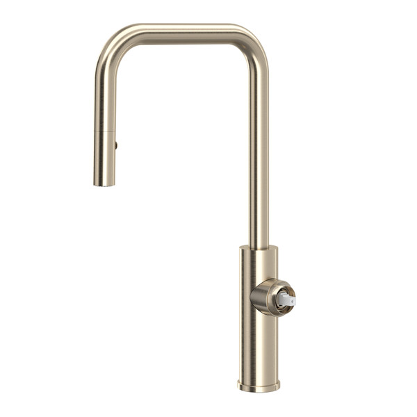 Eclissi Pull-Down Kitchen Faucet with U-Spout Less Handle - Satin Nickel | Model Number: EC56D1STN - Product Knockout