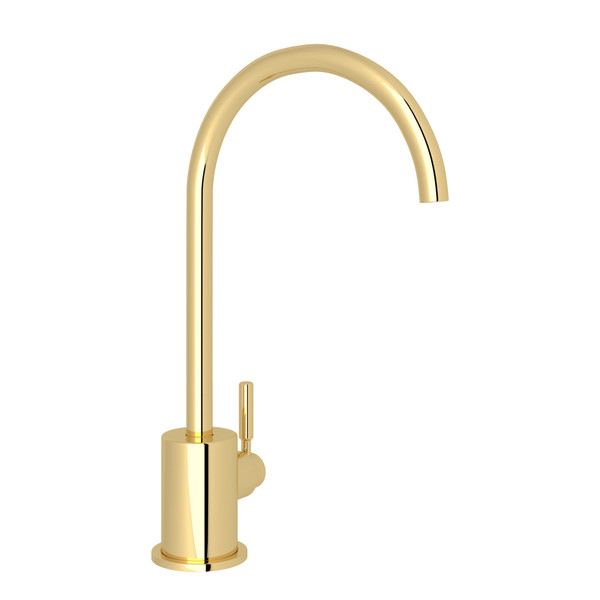 Lux C-Spout Filter Faucet - Unlacquered Brass with Metal Lever Handle | Model Number: R7517ULB - Product Knockout