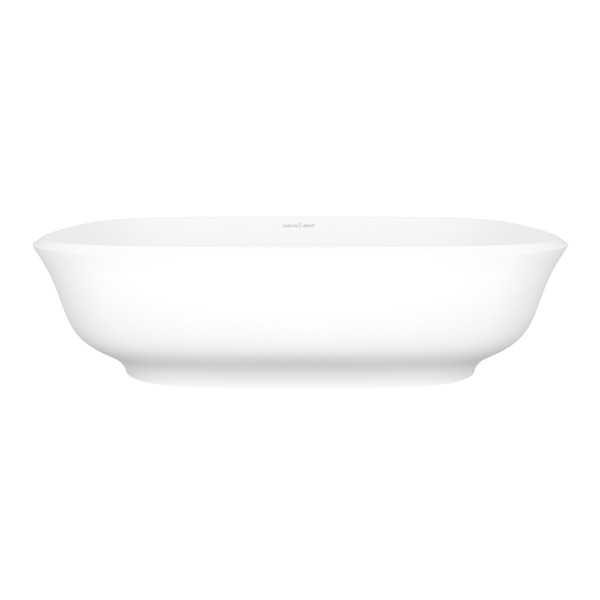 Amiata 60 Rounded Rectangle 23-5/8 Inch Vessel Lavatory Sink in Volcanic Limestone&trade; without Internal Overflow - Matte White | Model Number: VB-AMT60M-SM-NO - Product Knockout