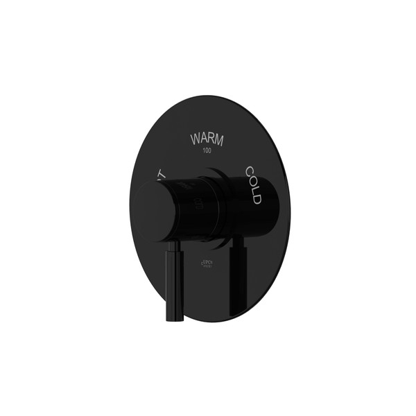 Riu 3/4" Thermostatic Trim Without Volume Control - Black | Model Number: TRU13W1LMBK