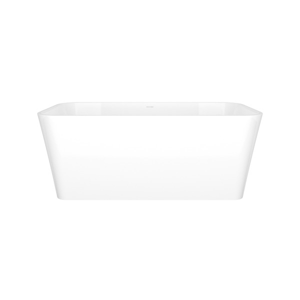 Edge 59 Inch X 31-1/2 Inch Freestanding Soaking Bathtub in Volcanic Limestone&trade; with No Overflow Hole - Gloss White | Model Number: EDG-N-SW-NO - Product Knockout