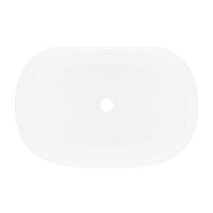 Barcelona 22" x 15" Undermount Oval Bathroom Sink - Standard Matte White | Model Number: UB-BAR56M-SM-IO - Product Knockout