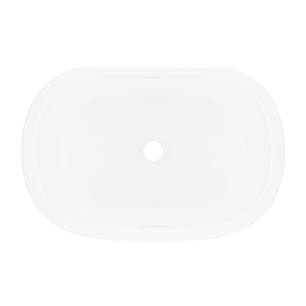 Barcelona 22" x 15" Undermount Oval Bathroom Sink - Standard Matte White | Model Number: UB-BAR56M-SM-IO - Product Knockout