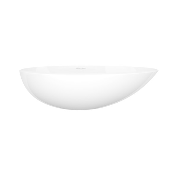 Napoli 57 Oval 22-1/2 Inch Vessel Lavatory Sink in Volcanic Limestone&trade; without Internal Overflow - Matte White | Model Number: VB-NAP57M-SM-NO - Product Knockout