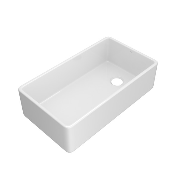 Allia 36" Fireclay Single Bowl Apron Front Kitchen Sink - White | Model Number: AL3620AF100
