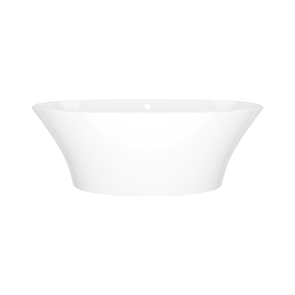 Ionian 67 Inch X 31-3/4 Inch Freestanding Soaking Bathtub in Volcanic Limestone&trade; with Overflow Hole - Gloss White | Model Number: INN-N-SW-OF - Product Knockout