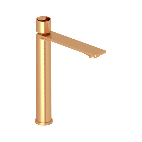 Eclissi Single Handle Tall Bathroom Faucet - Satin Gold with Circular Handle | Model Number: EC02D1IWSG - Product Knockout