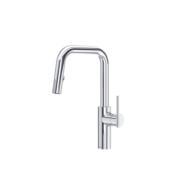 Lateral Pull-Down Kitchen Faucet With U-Spout - Chrome | Model Number: LTSQ201C