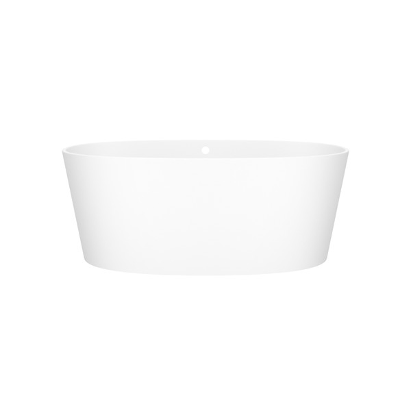 ios 59-1/2 Inch X 31-5/8 Inch Freestanding Soaking Bathtub in Volcanic Limestone&trade; with Overflow Hole - Matte White | Model Number: IOSM-N-SM-OF - Product Knockout