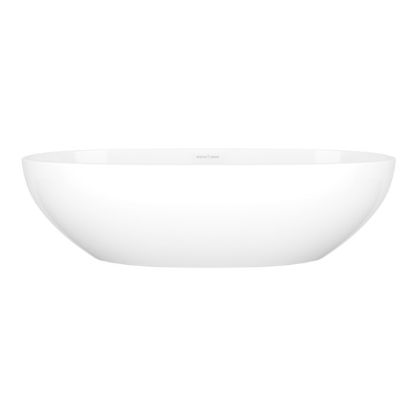 Barcelona 64 Oval 25 Inch Vessel Lavatory Sink in Volcanic Limestone&trade; without Internal Overflow - Gloss White | Model Number: VB-BAR-64-NO - Product Knockout