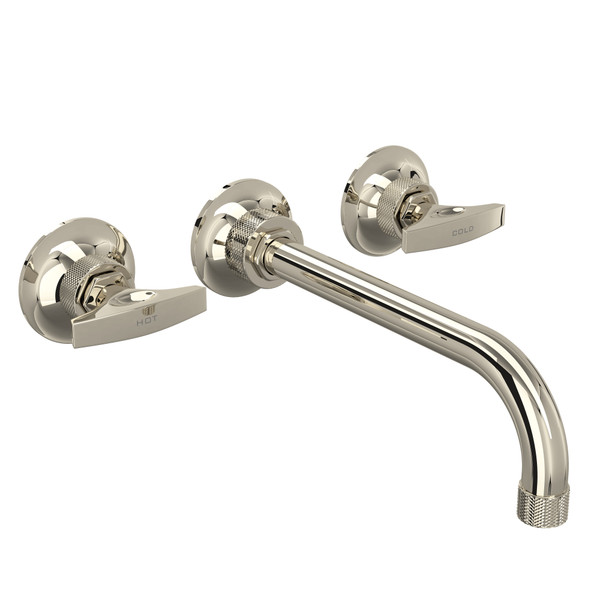 Graceline Wall Mount Tub Filler - Polished Nickel with Metal Dial Handle | Model Number: MB2037DMPNTO - Product Knockout