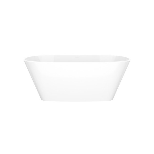 Vetralla 58-3/4 Inch X 29-2/8 Inch Freestanding Soaking Bathtub in Volcanic Limestone&trade; with No Overflow Hole - Gloss White | Model Number: VET-N-SW-NO - Product Knockout