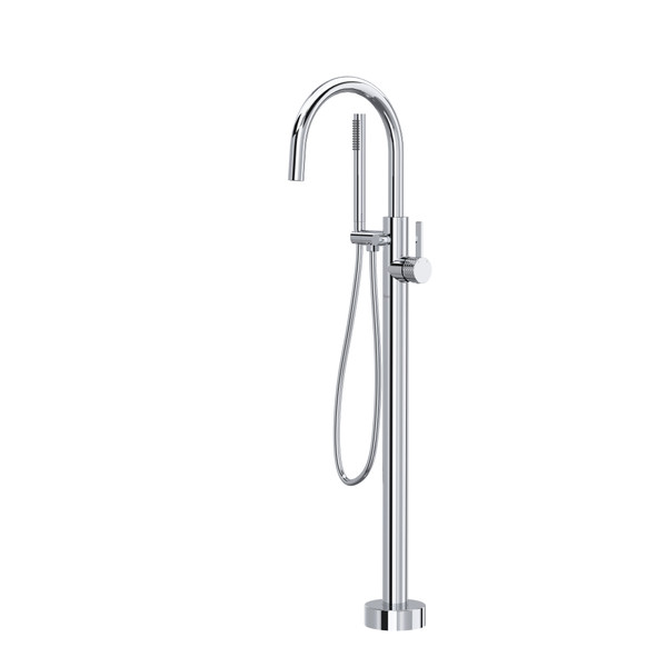 Tenerife Single Hole Floor Mount Tub Filler Trim - Polished Chrome | Model Number: TTE06HF1LMAPC - Product Knockout