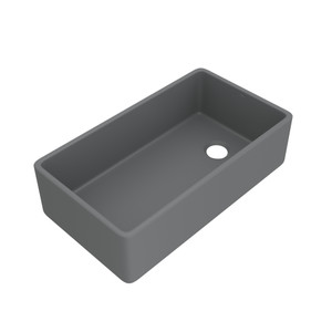 Allia 36" Fireclay Single Bowl Apron Front Kitchen Sink - Satin Grey | Model Number: AL3620AF104