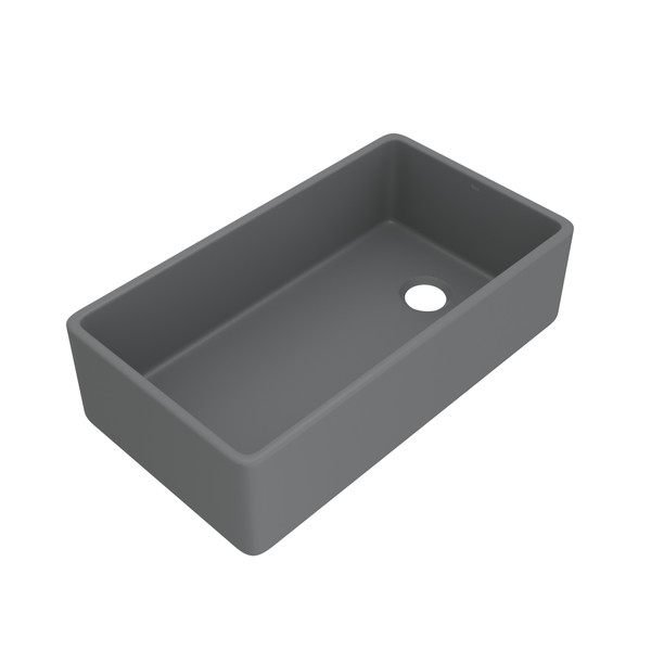 Allia 36" Fireclay Single Bowl Apron Front Kitchen Sink - Satin Grey | Model Number: AL3620AF104