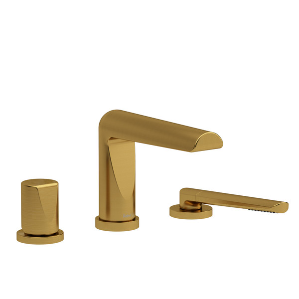Parabola 3-Hole Deck Mount Tub Filler Trim  - Brushed Gold | Model Number: TPB66BG - Product Knockout