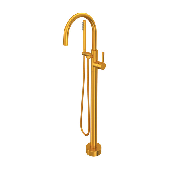 Graceline Single Hole Floor Mount Tub Filler Trim - Satin Gold | Model Number: TMB06F1LMSG - Product Knockout