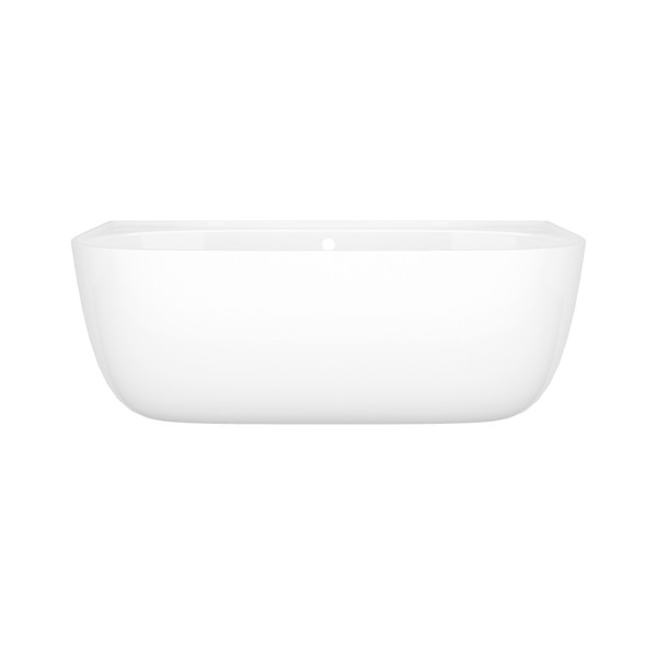 Eldon 68-7/8 Inch X 33-1/2 Inch Freestanding Soaking Bathtub in Volcanic Limestone&trade; with Overflow Hole - Gloss White | Model Number: ELD-N-SW-OF - Product Knockout