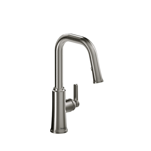 Trattoria Pulldown Kitchen Faucet With U-Spout  - Stainless Steel Finish | Model Number: TTSQ101SS - Product Knockout