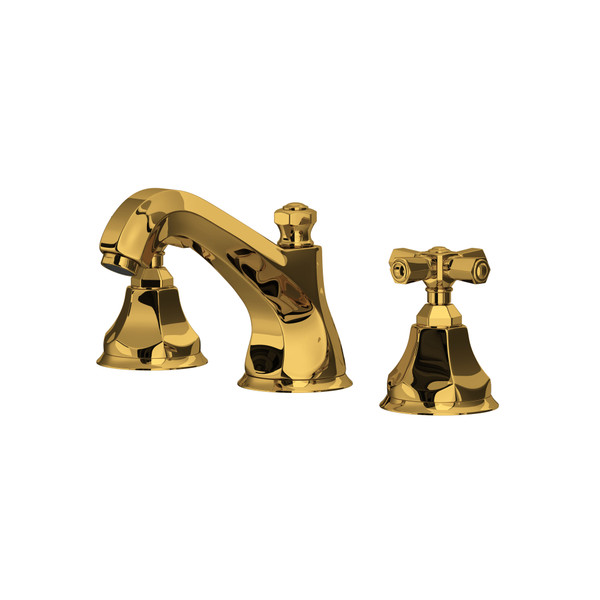 Palladian High Neck Widespread Bathroom Faucet - Unlacquered Brass | Model Number: A1908XMULB-2 | DISCONTINUED - Effective February 1, 2025 or until inventory depletion
