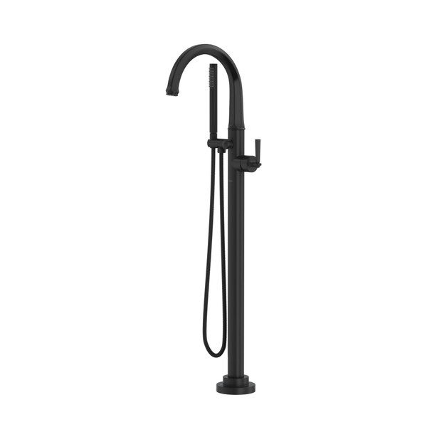 Modelle Single Hole Floor Mount Tub Filler Trim - Matte Black | Model Number: TMD06HF1LMMB