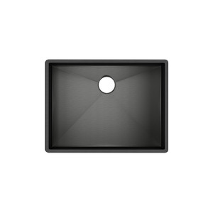 Forze 24" Single Bowl Stainless Steel Kitchen Sink - Black Stainless Steel | Model Number: RSS2418BKS - Product Knockout